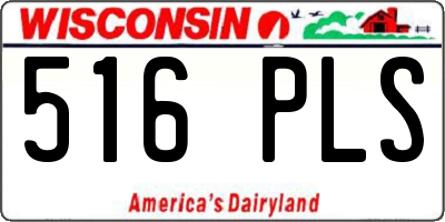WI license plate 516PLS