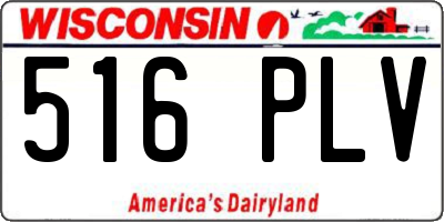 WI license plate 516PLV