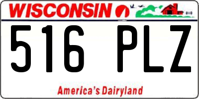 WI license plate 516PLZ