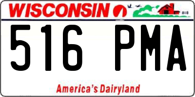 WI license plate 516PMA
