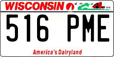 WI license plate 516PME