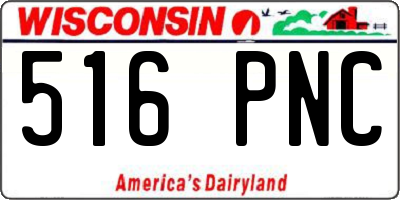 WI license plate 516PNC
