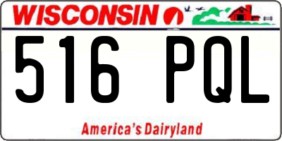 WI license plate 516PQL