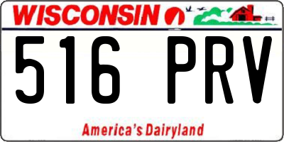 WI license plate 516PRV