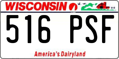 WI license plate 516PSF