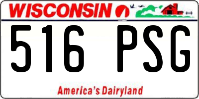 WI license plate 516PSG