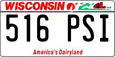 WI license plate 516PSI