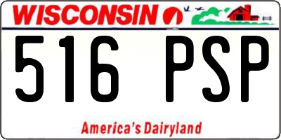 WI license plate 516PSP