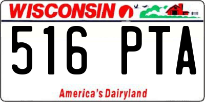 WI license plate 516PTA