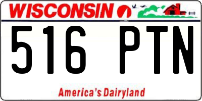 WI license plate 516PTN