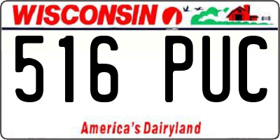 WI license plate 516PUC