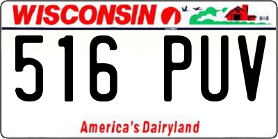 WI license plate 516PUV