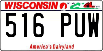 WI license plate 516PUW