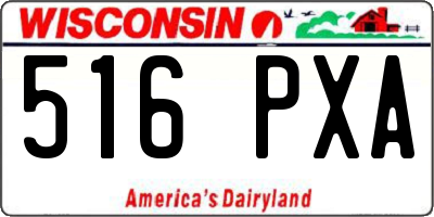 WI license plate 516PXA