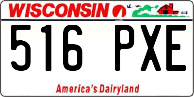 WI license plate 516PXE