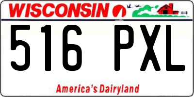 WI license plate 516PXL