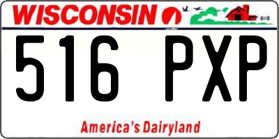 WI license plate 516PXP