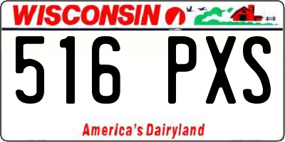 WI license plate 516PXS