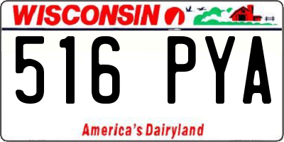 WI license plate 516PYA