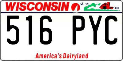 WI license plate 516PYC
