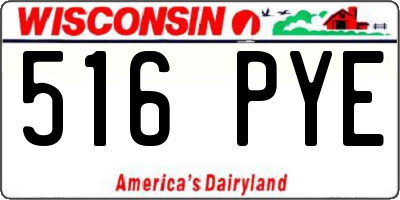 WI license plate 516PYE