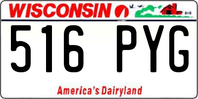 WI license plate 516PYG
