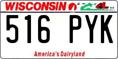 WI license plate 516PYK