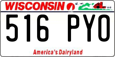WI license plate 516PYO