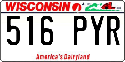 WI license plate 516PYR