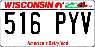 WI license plate 516PYV