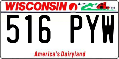 WI license plate 516PYW