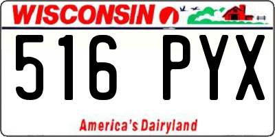 WI license plate 516PYX