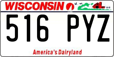 WI license plate 516PYZ