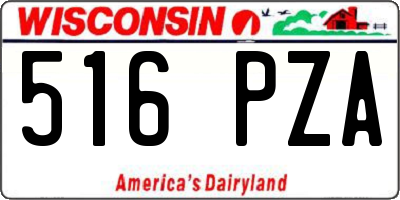 WI license plate 516PZA