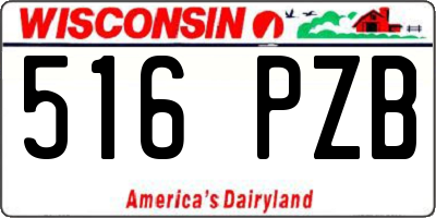 WI license plate 516PZB