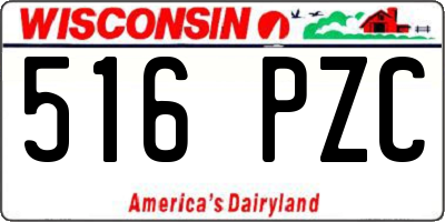 WI license plate 516PZC