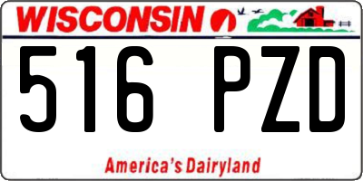 WI license plate 516PZD