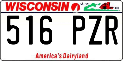WI license plate 516PZR