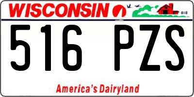 WI license plate 516PZS