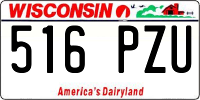WI license plate 516PZU