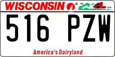 WI license plate 516PZW