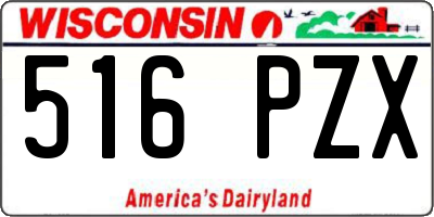 WI license plate 516PZX