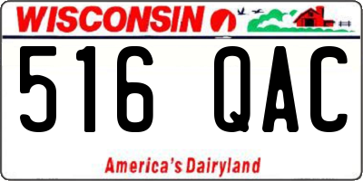 WI license plate 516QAC