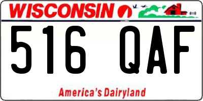 WI license plate 516QAF