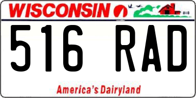 WI license plate 516RAD