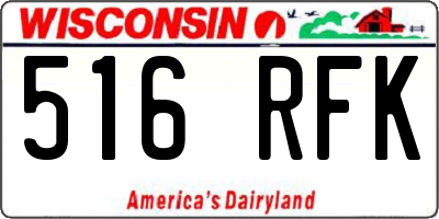 WI license plate 516RFK