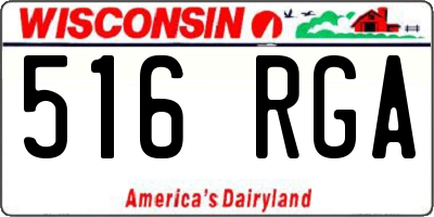 WI license plate 516RGA