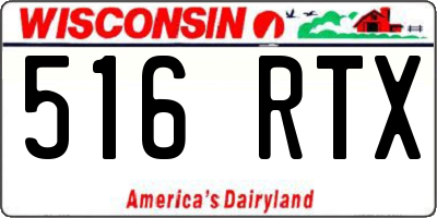 WI license plate 516RTX