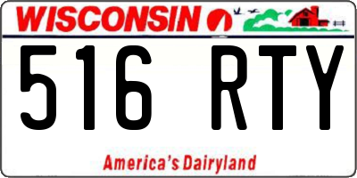 WI license plate 516RTY
