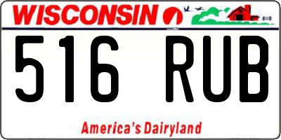 WI license plate 516RUB